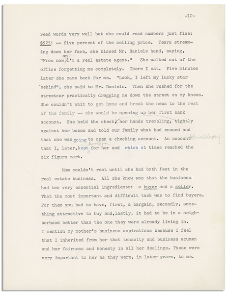 235pp. ''First Draft'', Dated 23 November 1974, of Moe's Autobiography Entitled ''Moe and the Stooges'', With Unpublished Details -- Typed Draft Has Some Annotations by Moe, & White-Out -- Very Good